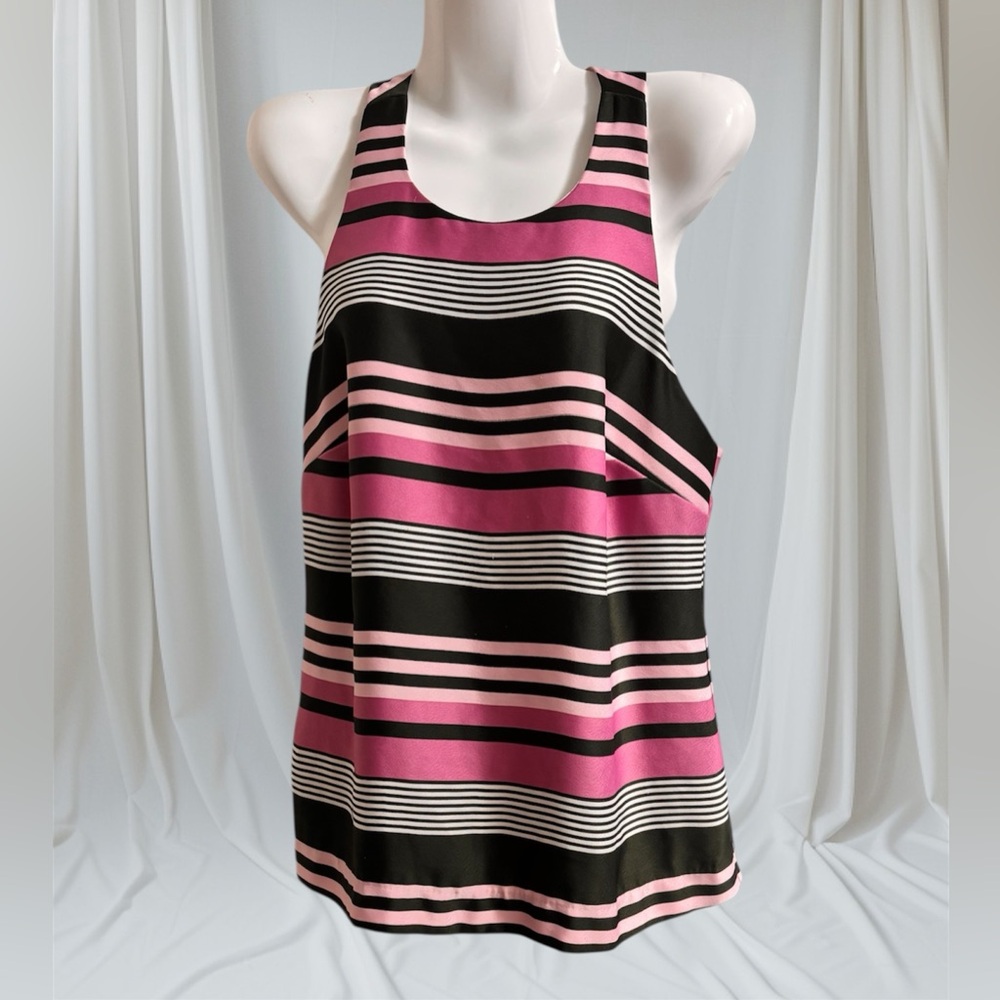 Banana Republic Size Small, Sporty  Striped Career Lined Sleeveless Top Exc Cond